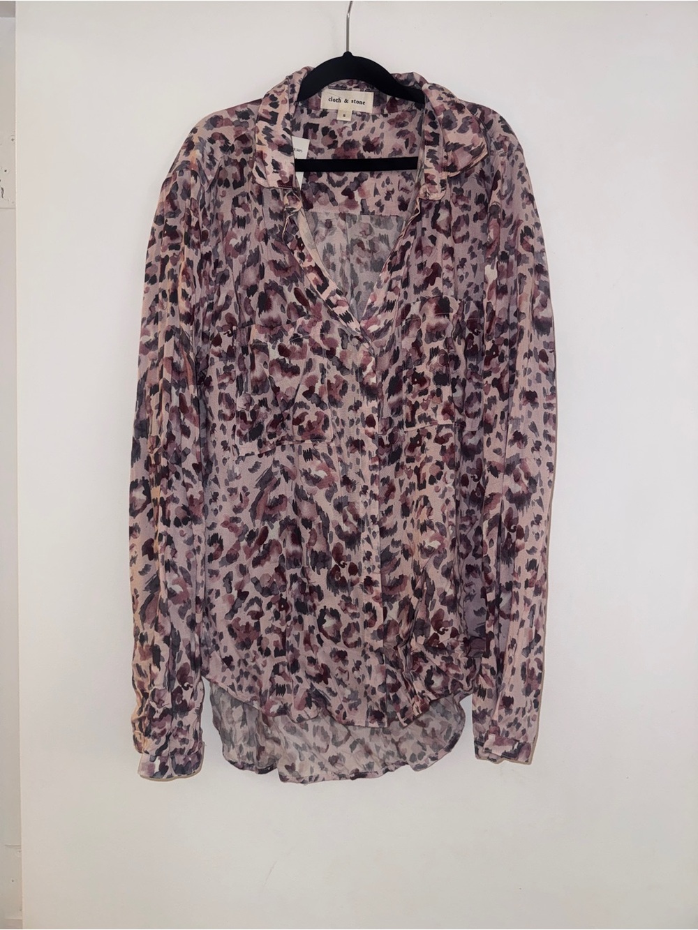 Cloth & stone leopard cheetah blouse NWT